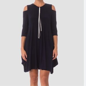 Joseph Ribkoff Navy Cold-Shoulder Dress